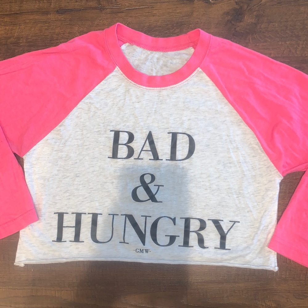 Small ‘Bad & Hungry’ 3 quarter sleeve shirt